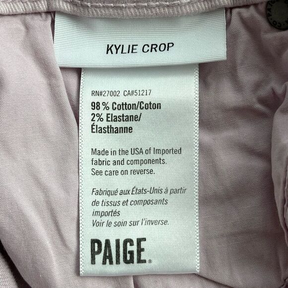 Paige Kylie Crop Jeans Women's 28 Cotton Blend Mauve Lilac Artsy Boho Lagenlook - Picture 5 of 8